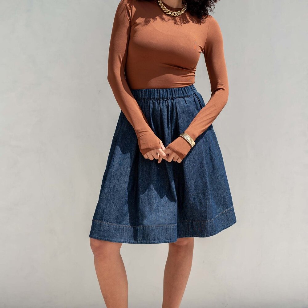 Voyageur by MERSEA Pixie Chambray Skirt Size M